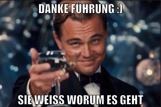 danke führung :) sie weiß worum es geht