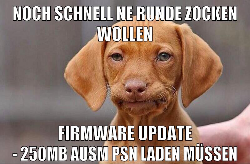 noch schnell ne runde zocken wollen firmware update - 250MB ausm PSN laden müssen
