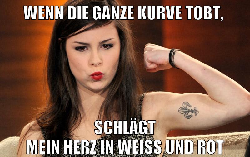 Wenn die ganze Kurve tobt, schlägt mein Herz in weiß und rot