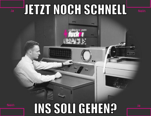 jetzt noch schnell ins soli gehen?
