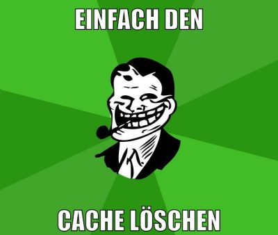 Einfach den Cache löschen
