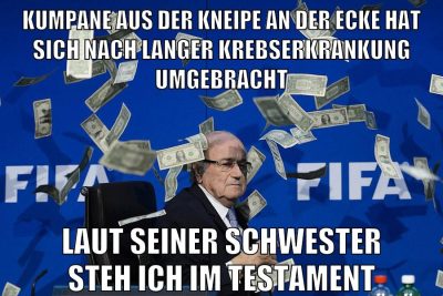 Kumpane aus der kneipe an der ecke hat sich nach langer krebserkrankung umgebracht laut seiner schwester steh ich im testament
