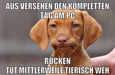 aus versehen den kompletten tag am pc rücken tut mittlerweile tierisch weh
