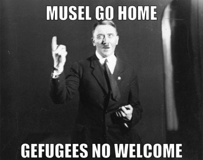 musel go home gefugees no welcome