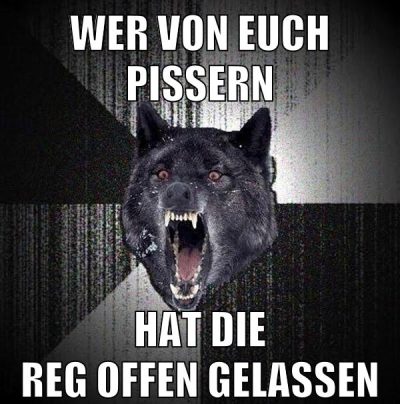wer von euch pissern hat die reg offen gelassen