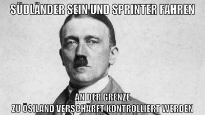 südländer sein und sprinter fahren an der grenze zu ösiland verschärft kontrolliert werden