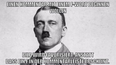 einen kommentar mit einem f-wort beginnen wollen bild wird favorisiert, anstatt dass ein f in der kommentarleiste erscheint.