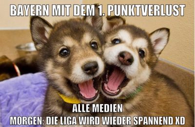 bayern mit dem 1. punktverlust alle medien morgen: die liga wird wieder spannend xd
