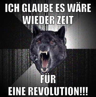 Ich glaube es wäre wieder Zeit Für eine Revolution!!!