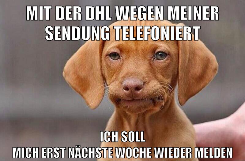 mit der dhl wegen meiner sendung telefoniert ich soll mich erst nächste woche wieder melden