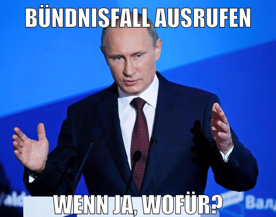 bündnisfall ausrufen wenn ja, wofür?