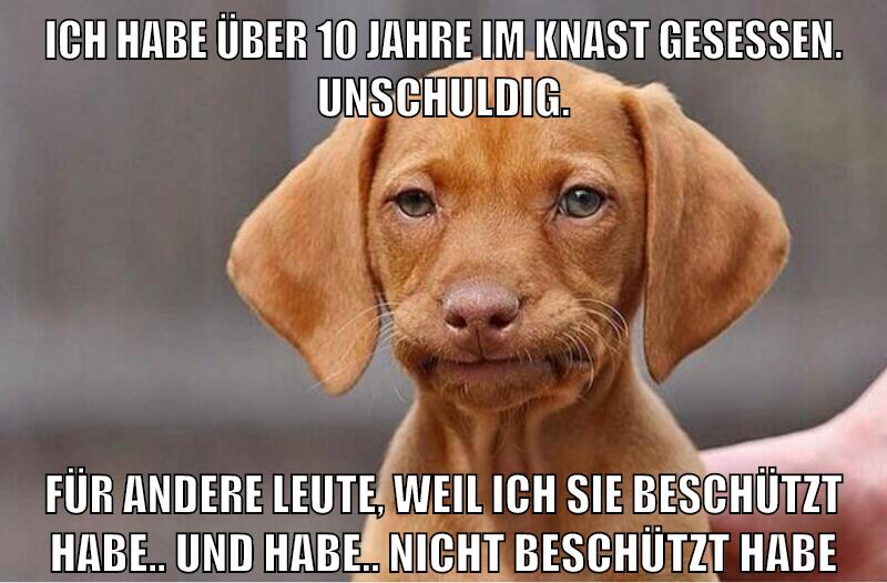 ich habe über 10 jahre im knast gesessen. unschuldig. für andere leute, weil ich sie beschützt habe.. und habe.. nicht beschützt habe