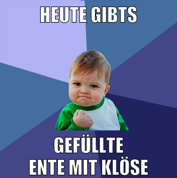 heute gibts gefüllte ente mit klöse