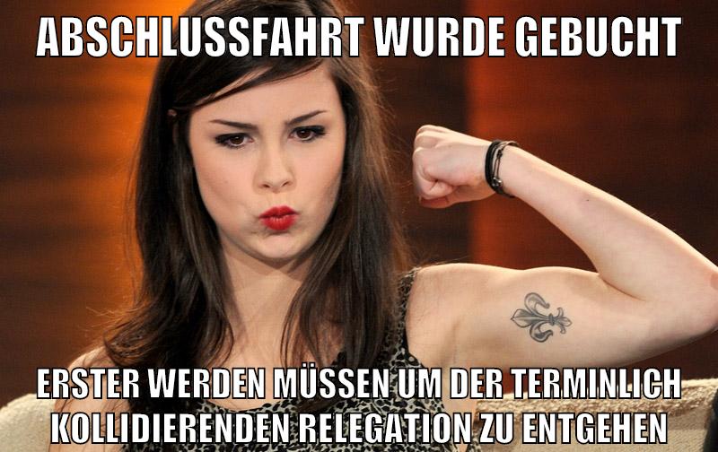 abschlussfahrt wurde gebucht erster werden müssen um der terminlich kollidierenden relegation zu entgehen
