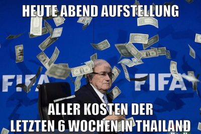heute abend aufstellung aller kosten der letzten 6 wochen in thailand