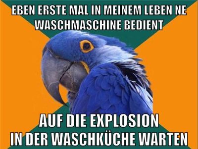 eben erste mal in meinem leben ne waschmaschine bedient auf die Explosion in der Waschküche warten
