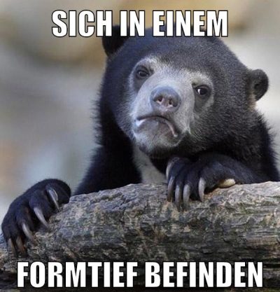 sich in einem formtief befinden