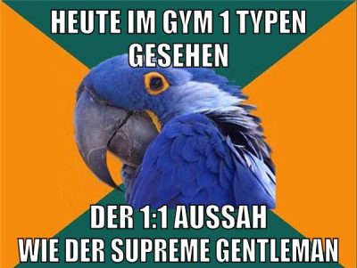 heute im gym 1 typen gesehen der 1:1 aussah wie der supreme gentleman