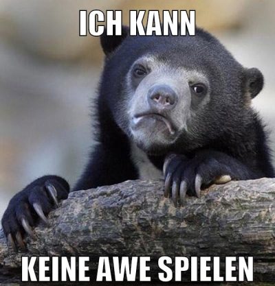 ich kann keine awe spielen