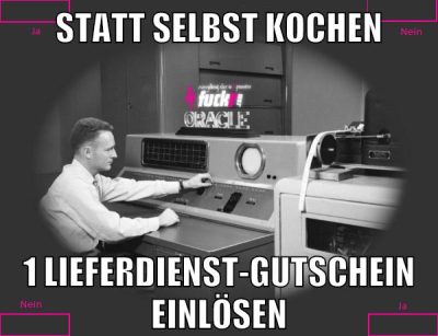 Statt selbst kochen 1 lieferdienst-gutschein einlösen
