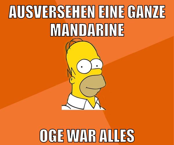 ausversehen eine ganze Mandarine oge war alles