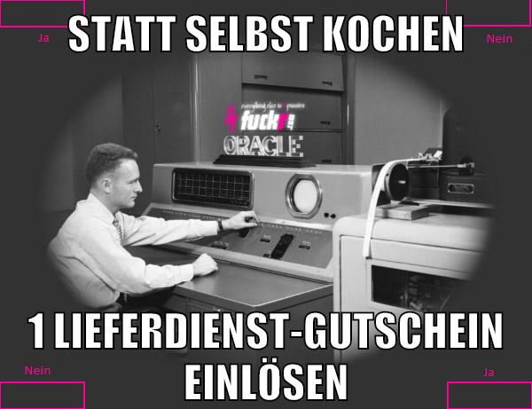Statt selbst kochen 1 lieferdienst-gutschein einlösen