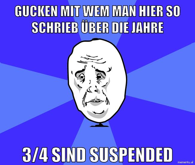 gucken mit wem man hier so schrieb über die jahre 3/4 sind suspended
