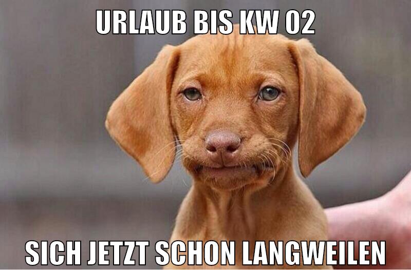 urlaub bis kw 02 sich jetzt schon langweilen