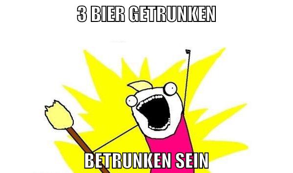 3 bier getrunken betrunken sein