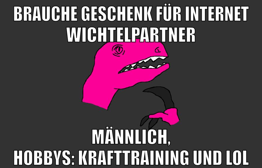 Brauche geschenk für internet wichtelpartner männlich, hobbys: krafttraining und Lol