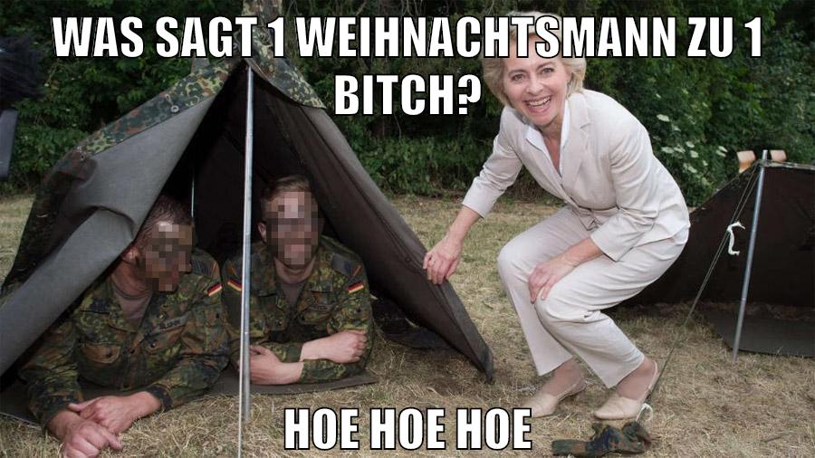 was sagt 1 weihnachtsmann zu 1 bitch? hoe hoe hoe
