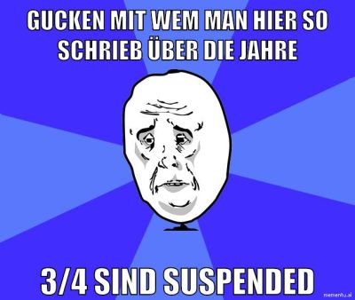 gucken mit wem man hier so schrieb über die jahre 3/4 sind suspended