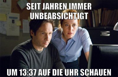seit jahren immer unbeabsichtigt um 13:37 auf die uhr schauen