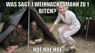 was sagt 1 weihnachtsmann zu 1 bitch? hoe hoe hoe