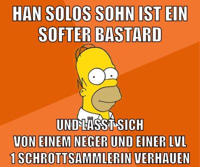 Han solos sohn ist ein softer bastard und lässt sich von einem neger und einer lvl 1 schrottsammlerin verhauen