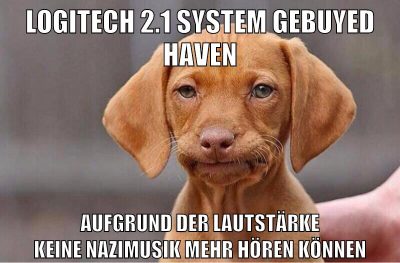 logitech 2.1 system gebuyed haven aufgrund der lautstärke keine nazimusik mehr hören können