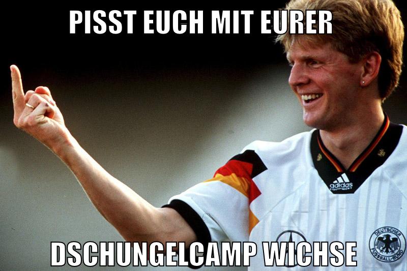 pisst euch mit eurer dschungelcamp wichse