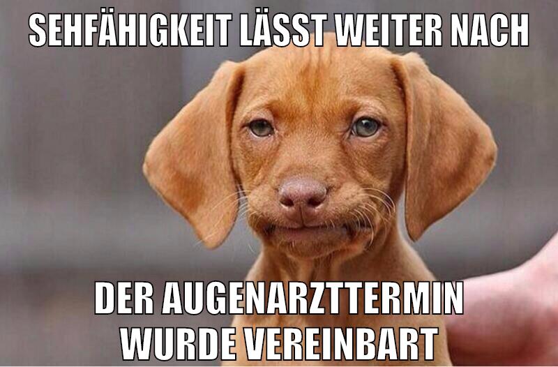 Sehfähigkeit lässt weiter nach der augenarzttermin wurde vereinbart