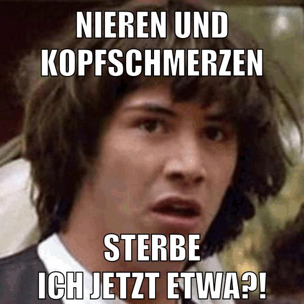 nieren und kopfschmerzen sterbe ich jetzt etwa?!