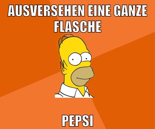 ausversehen eine ganze flasche pepsi