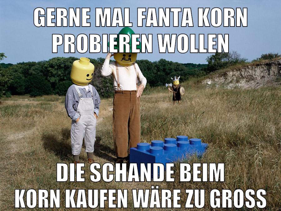 gerne mal fanta korn probieren wollen die schande beim korn kaufen wäre zu groß