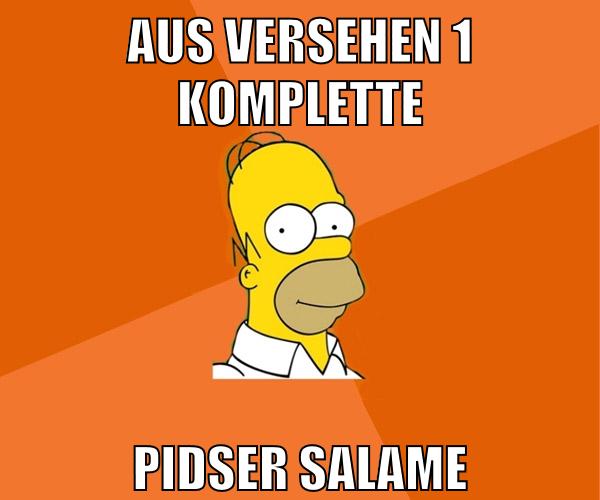 aus versehen 1 komplette pidser salame