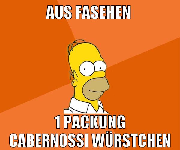 aus fasehen 1 packung cabernossi würstchen