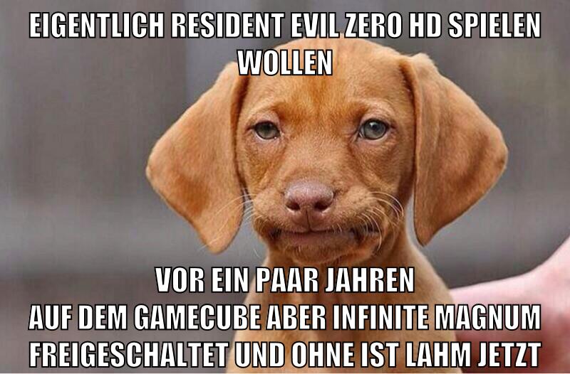 eigentlich resident evil zero hd spielen wollen vor ein paar jahren auf dem gamecube aber infinite magnum freigeschaltet und ohne ist lahm jetzt