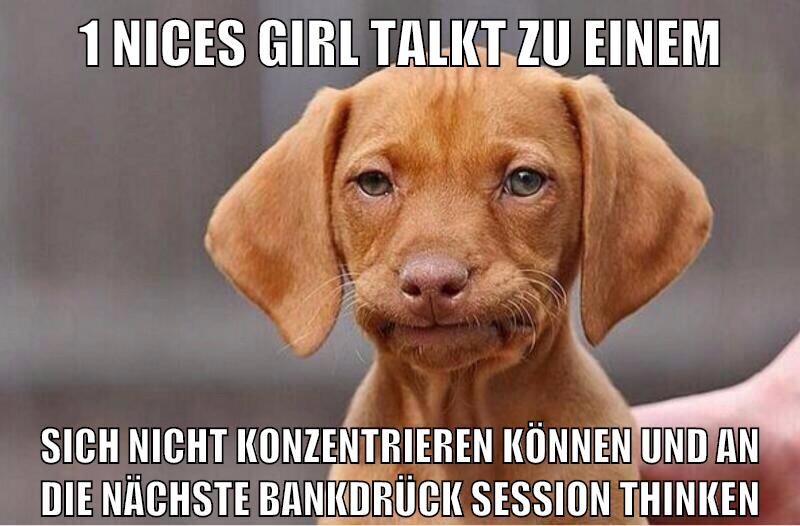 1 nices girl talkt zu einem sich nicht konzentrieren können und an die nächste bankdrück session thinken