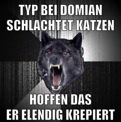Typ bei domian schlachtet katzen hoffen das er elendig krepiert