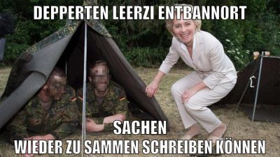 DEPPERTEN LEERZI ENTBANN0RT SACHEN WIEDER ZU SAMMEN SCHREIBEN KÖNNEN