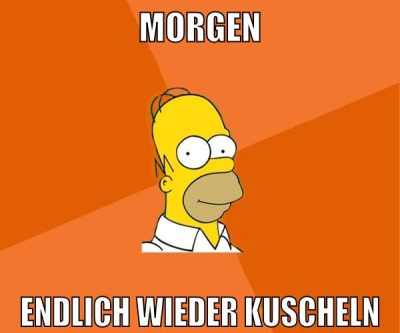 morgen endlich wieder kuscheln