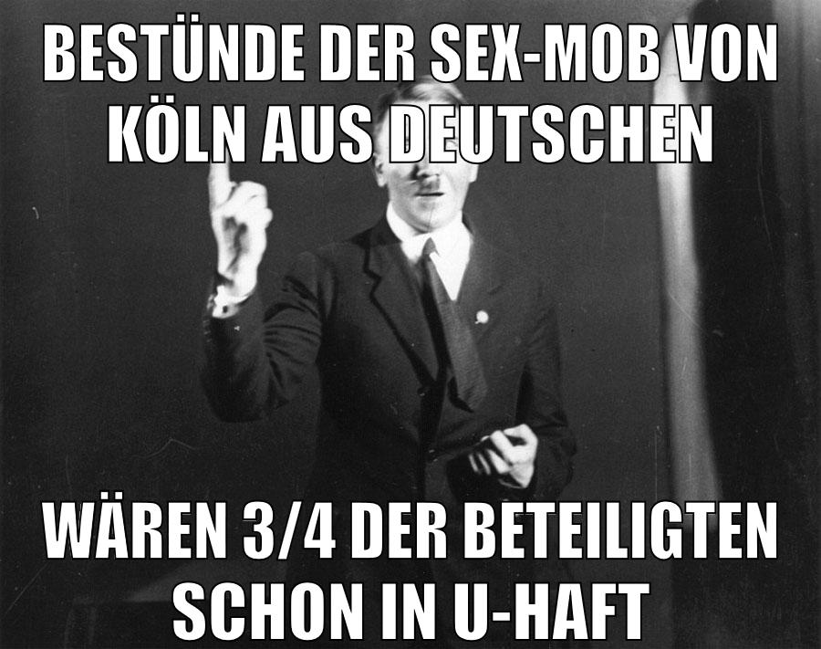 Bestünde der Sex-mob von köln aus deutschen wären 3/4 der Beteiligten schon in u-Haft