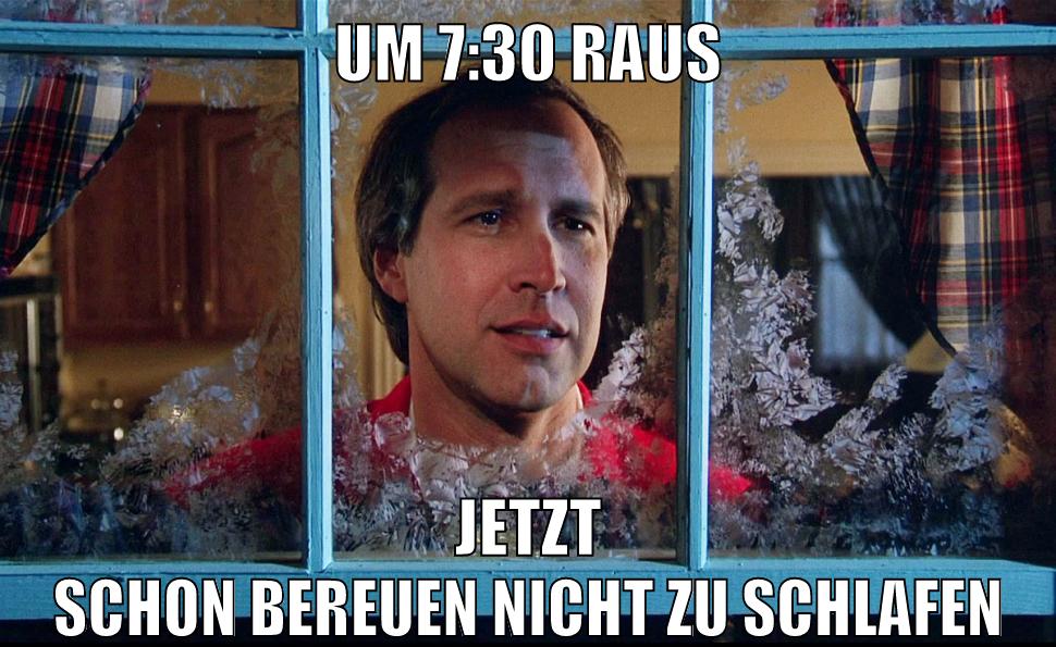 um 7:30 raus jetzt schon bereuen nicht zu schlafen